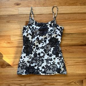 express black and white floral tank